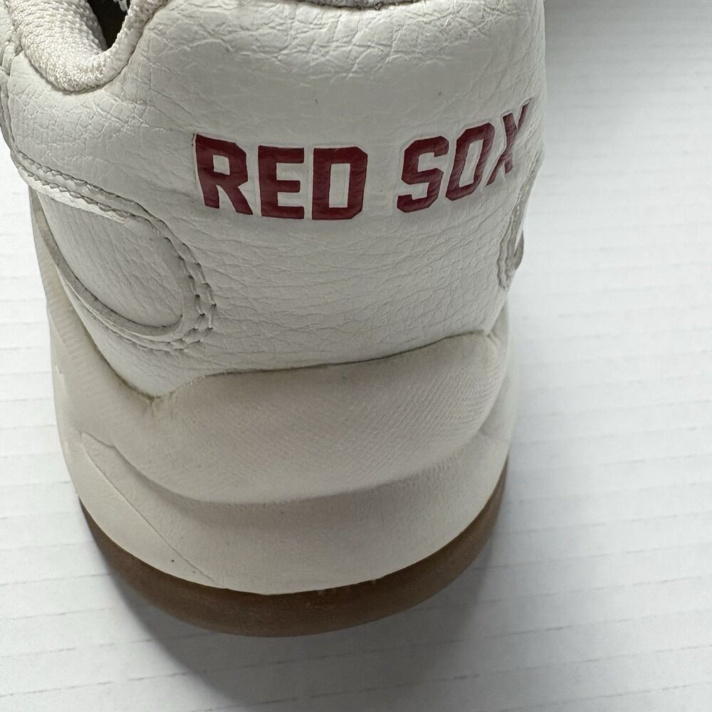 MLB Boston Red Sox Big Ball Chunky Sneakers US 7‎ Women White Gum Sole Leather - Picture 3 of 12